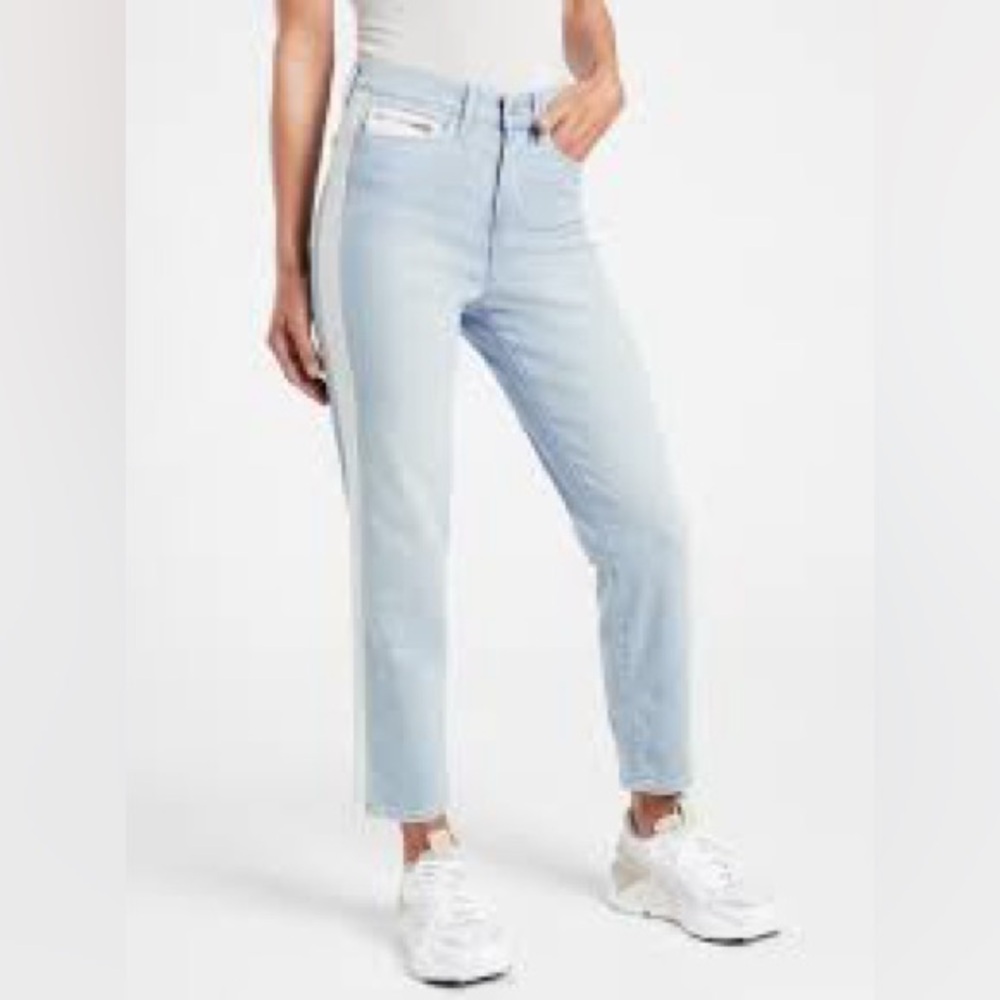 Athleta JEANS SCULPTEK STRAIGHT LEG CROP IN INDIGO STRIPE, Size 6T